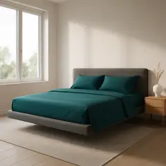 ARMONIA - Sábanas 800 Hilos Algodón Verde Juego 2 Plazas