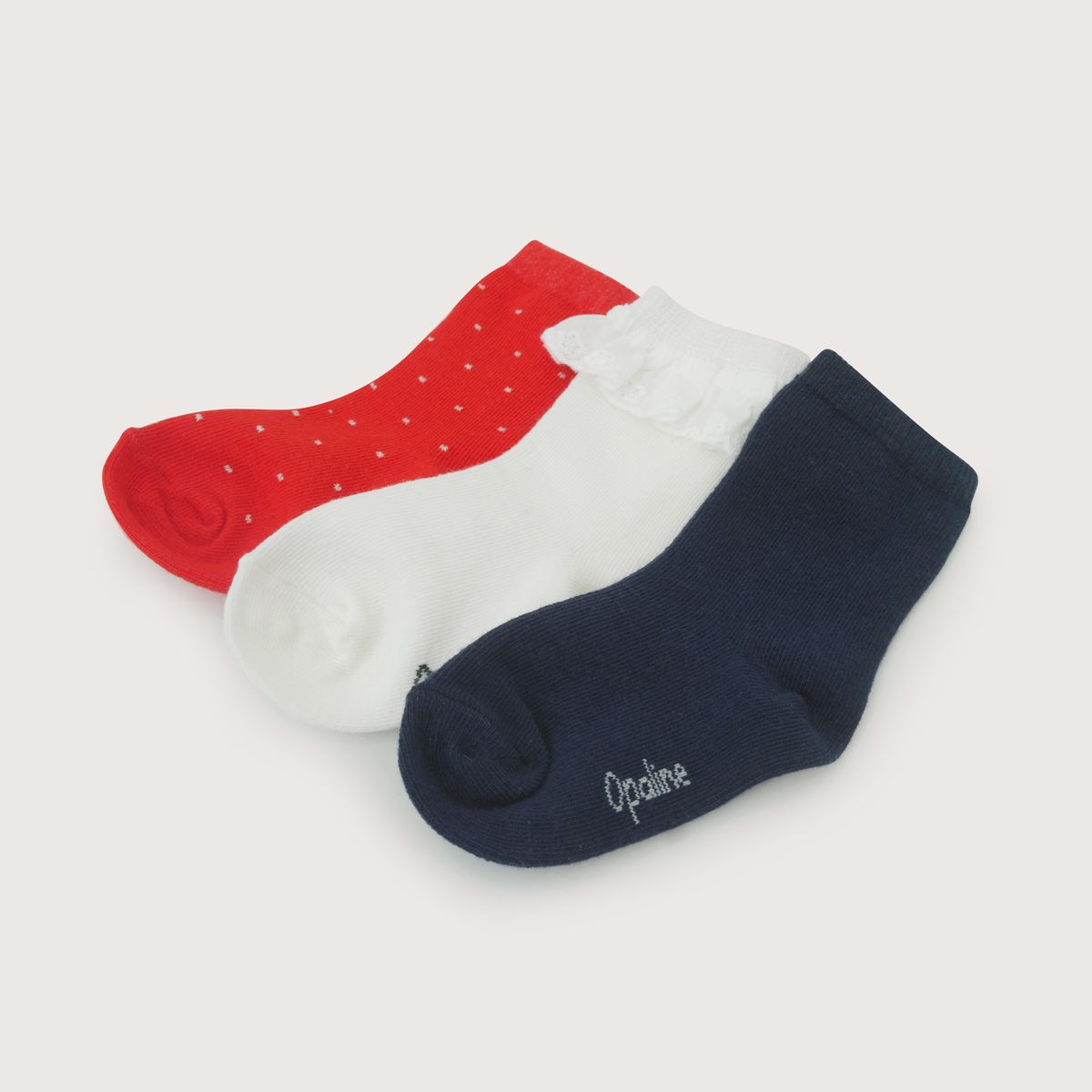 OPALINE - Pack De 3 Calcetines Con Vuelos  De Niña