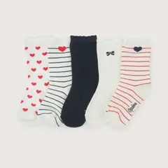 OPALINE - Pack De 5 Calcetines Con Rayas De Niña