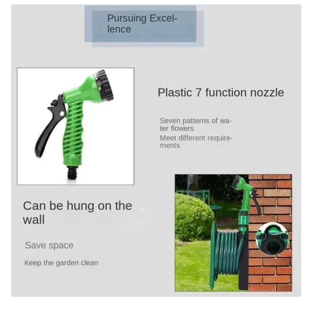 OEM - Manguera De 10 Metros Portátil Con Juego De Combinación De Boquilla