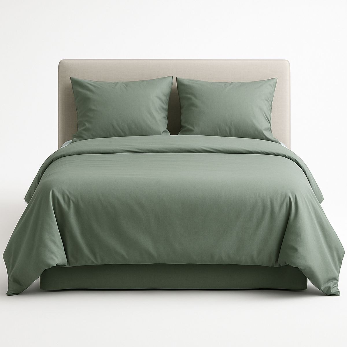 ARMONIA - Set Sábanas 2 Plazas Verde Claro Algodón 800 Hilos