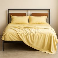 Sábanas Amarillo Liso 2 Plazas 800 Hilos Algodón