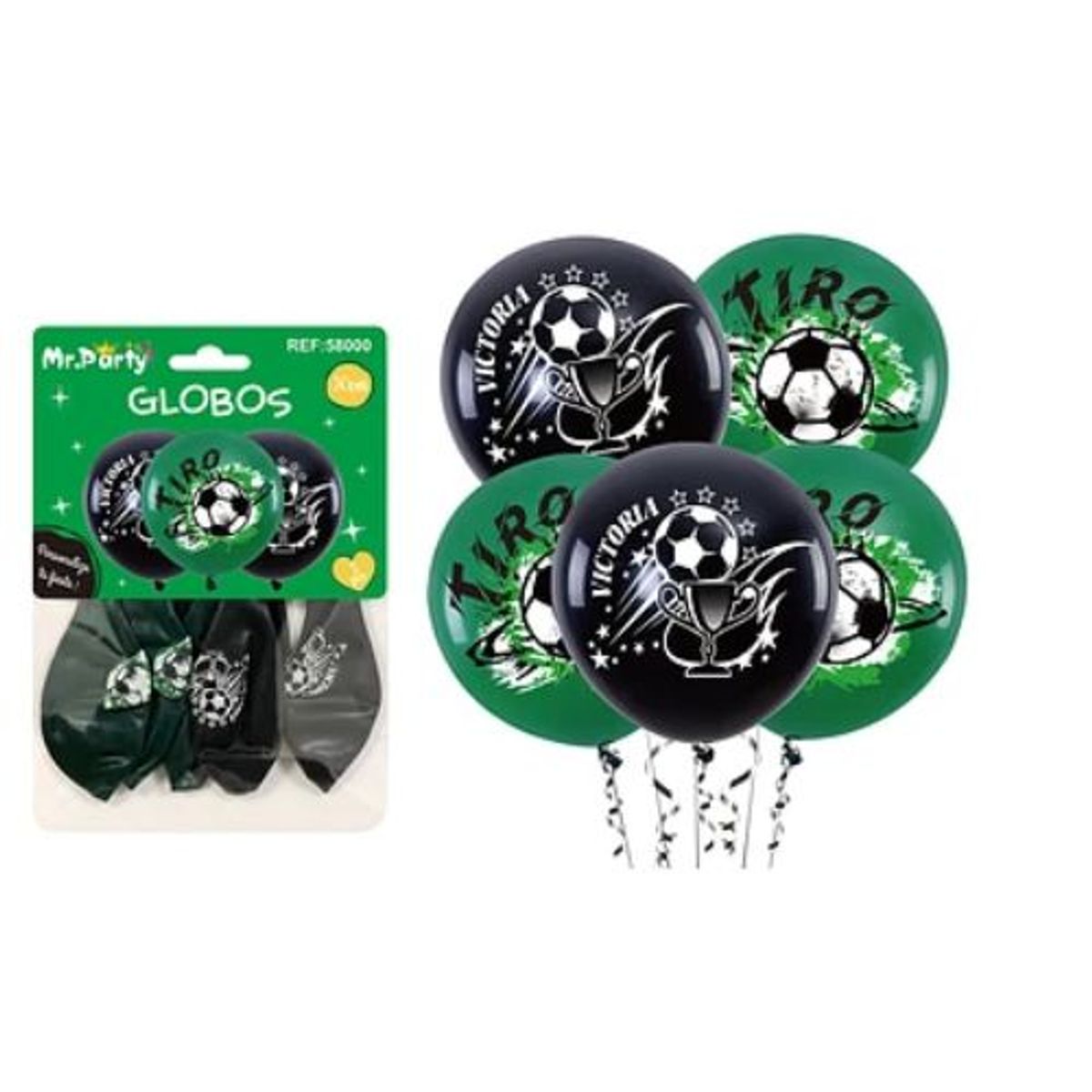 GENERICO - Globos de látex fútbol 30cm 5pcs