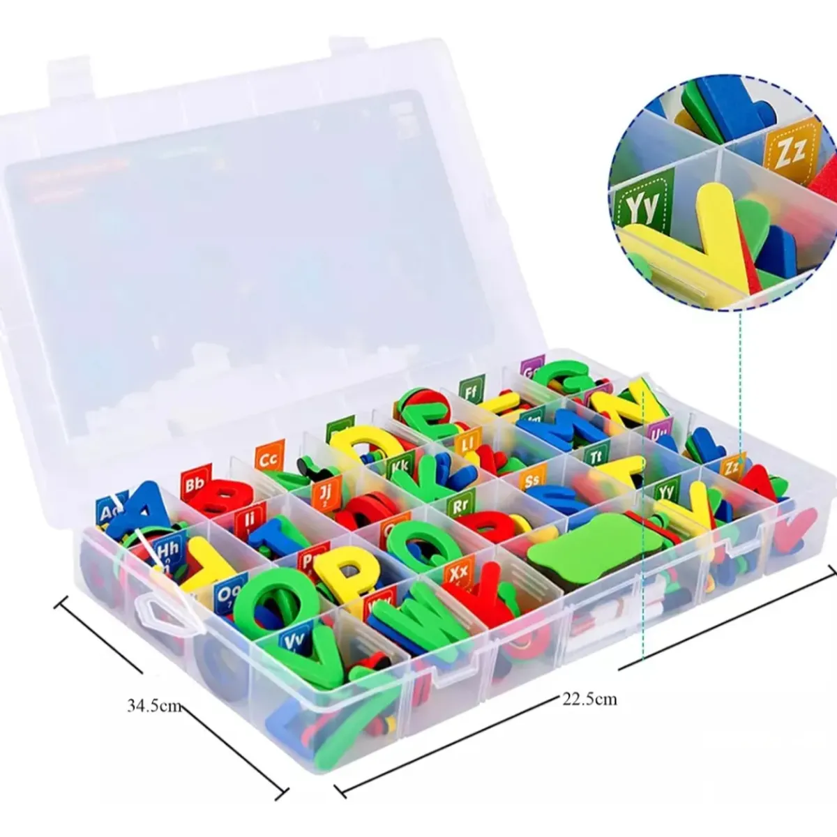 OKAY - Kit Letras Coloridas Magnéticas 104pcs Pizarra Doble Cara