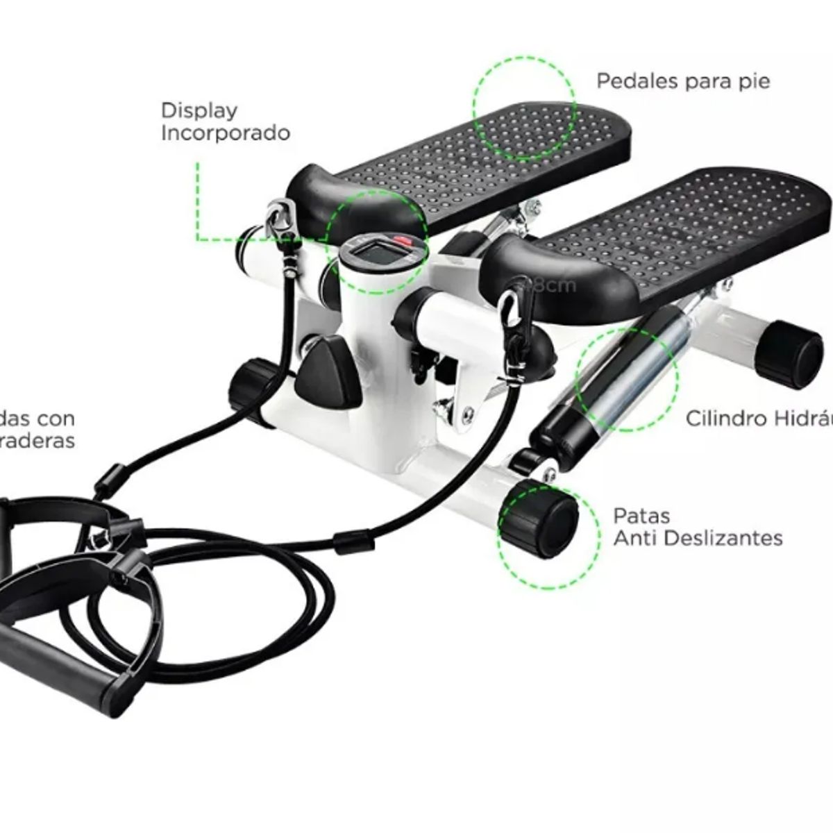 GENERICO - Maquina Mini Stepper Fitness Banda Resistencias