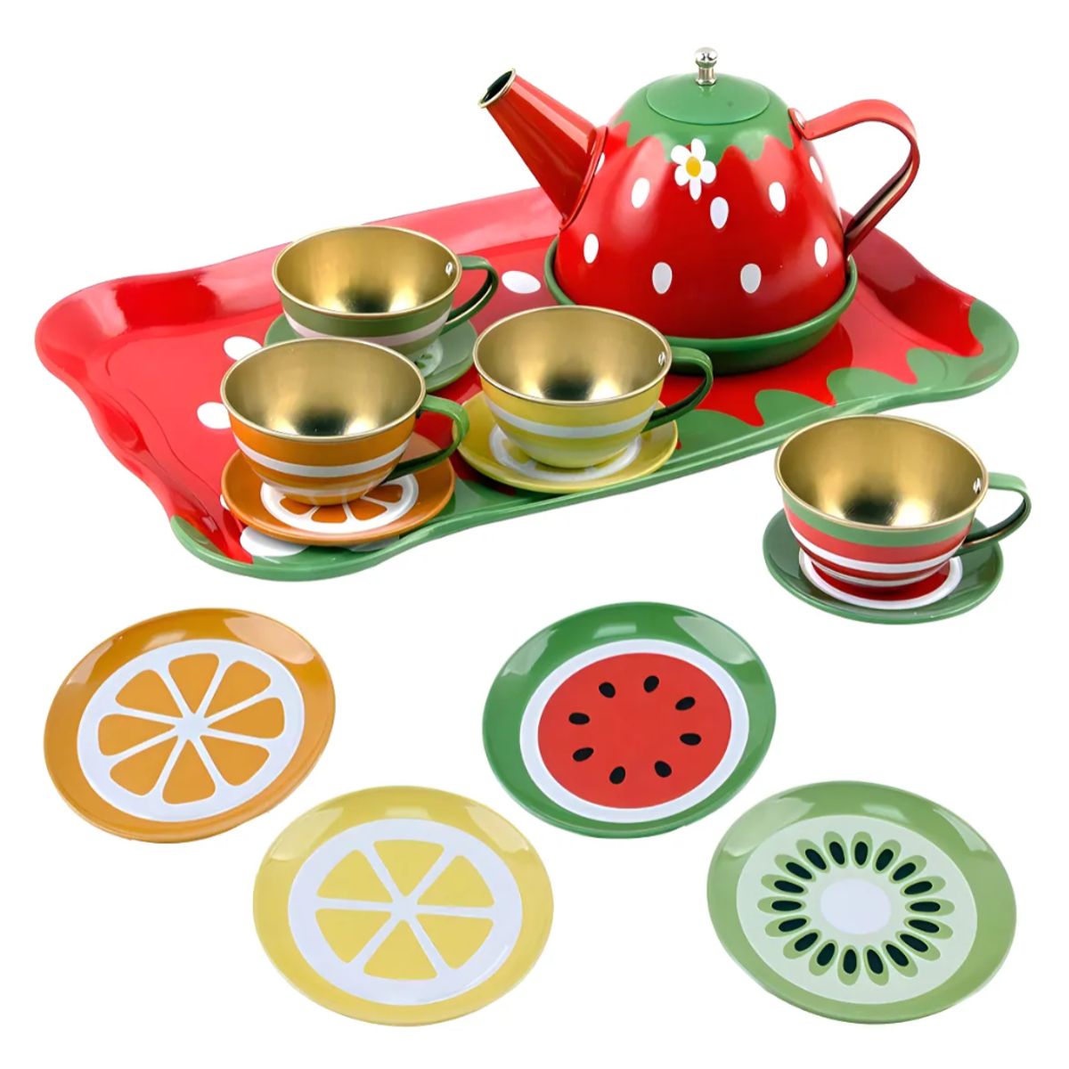 OKAY - Set Juego 14pcs Tazas Y Tetera Fiesta De Té Cocina Niña