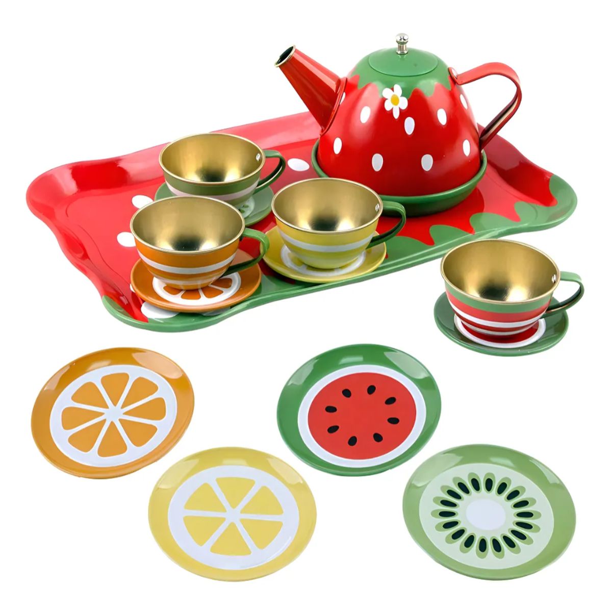 OKAY - Set Juego 14pcs Tazas Y Tetera Fiesta De Té Cocina Niña