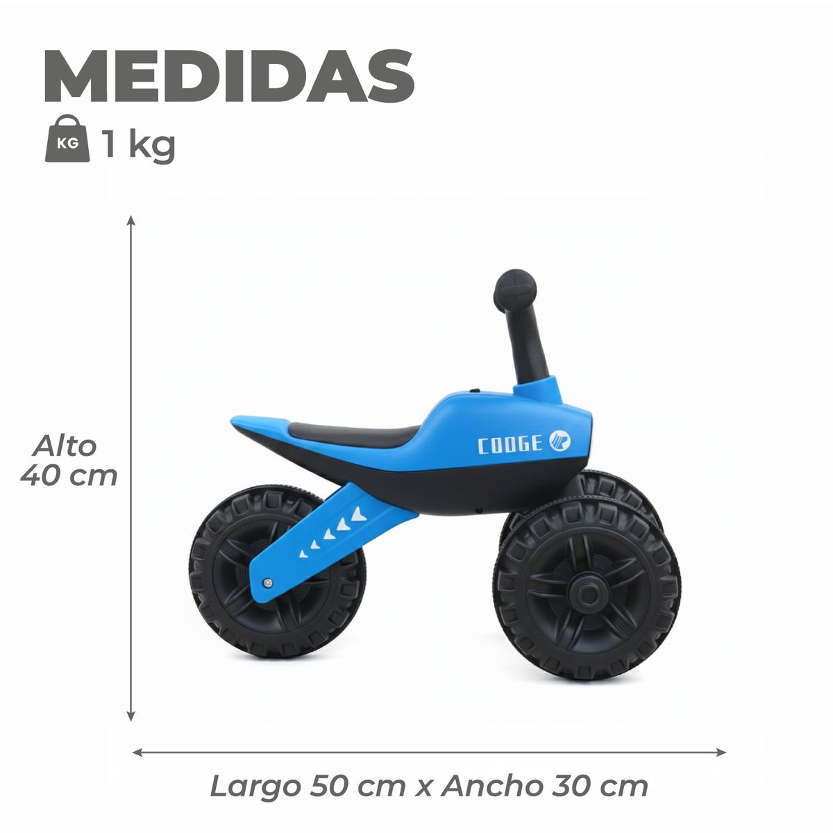 MON PETIT - Triciclo Infantil Mini de Equilibrio con Sonido y Luces Todo Terreno