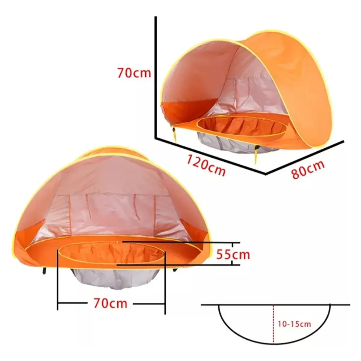 OKAY - Carpa Playa Bebé Piscina 2 En 1 Protección Solar Uv Colores
