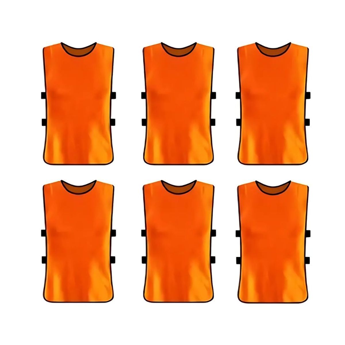IMPOPLANET - Pack Petos Deportivos Infantiles Unisex Color Naranjo Entrenamiento Fútbol  Educación Física 6 Unidades