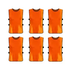 IMPOPLANET - Pack Petos Deportivos Infantiles Unisex Color Naranjo Entrenamiento Fútbol Educación Física 6 Unidades