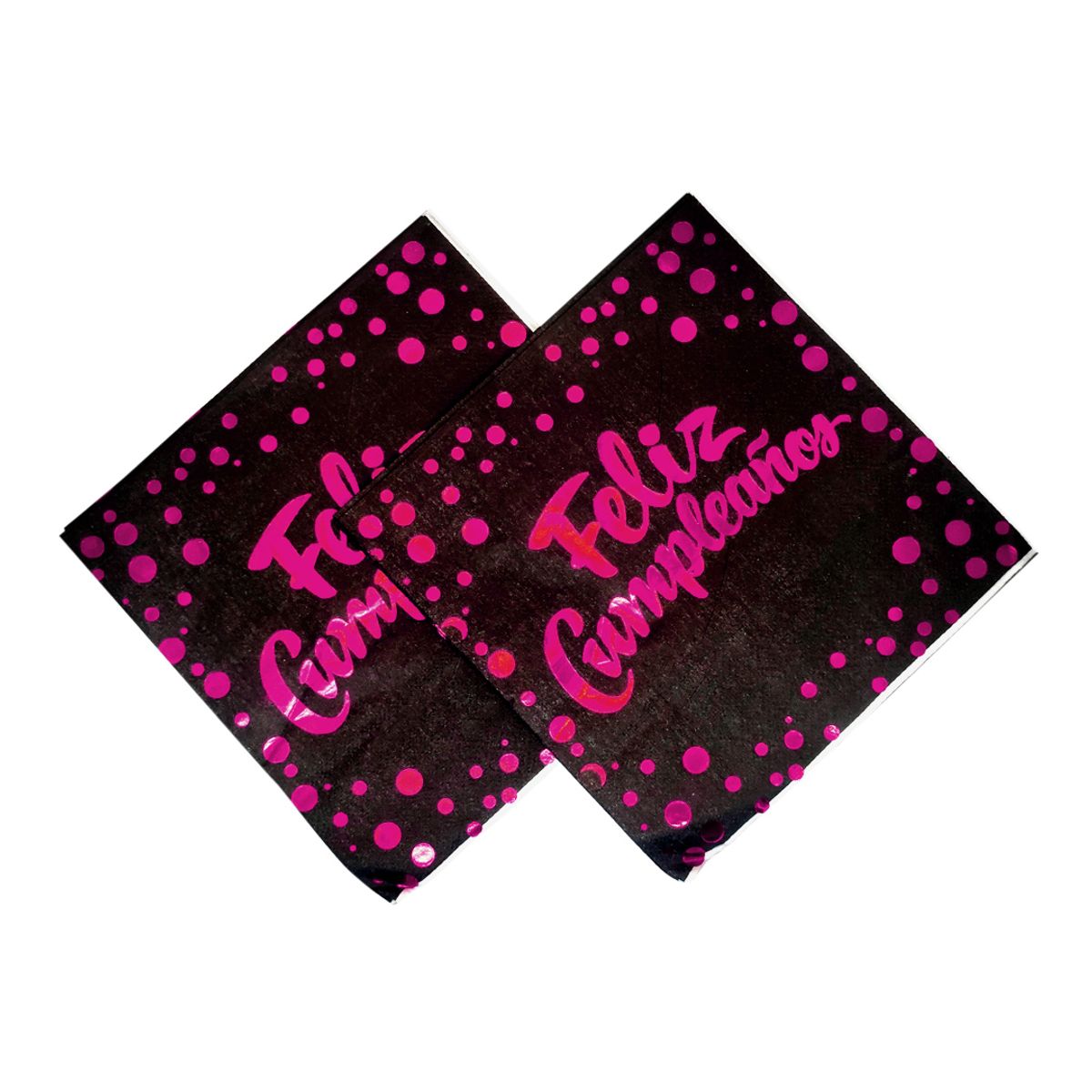 GENERICO - SERVILLETAS FOIL FELIZ CUMPLE 33X33 NEGRAFUCSIA X12UNI