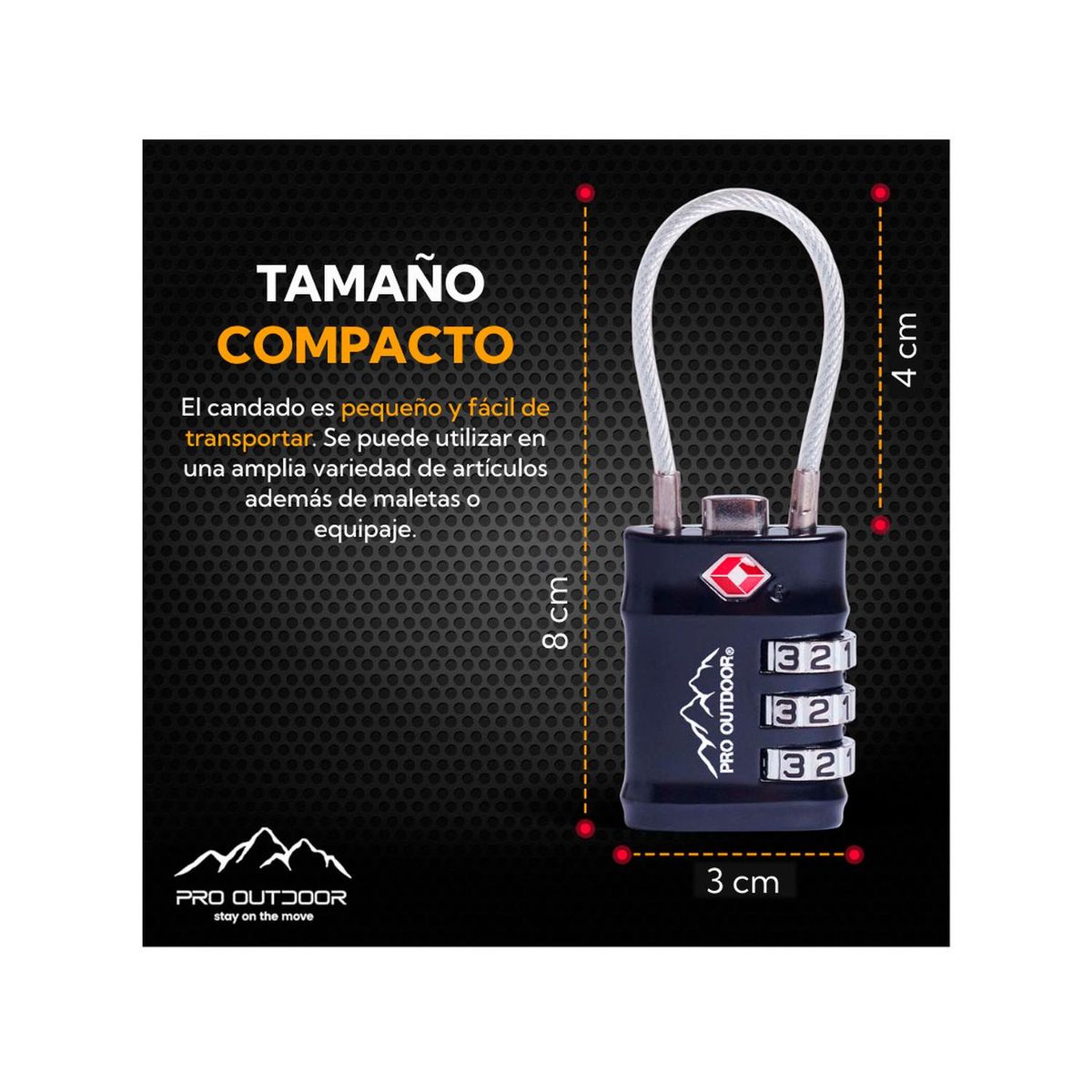 PRO OUTDOOR - Candado Para Maletas Viaje