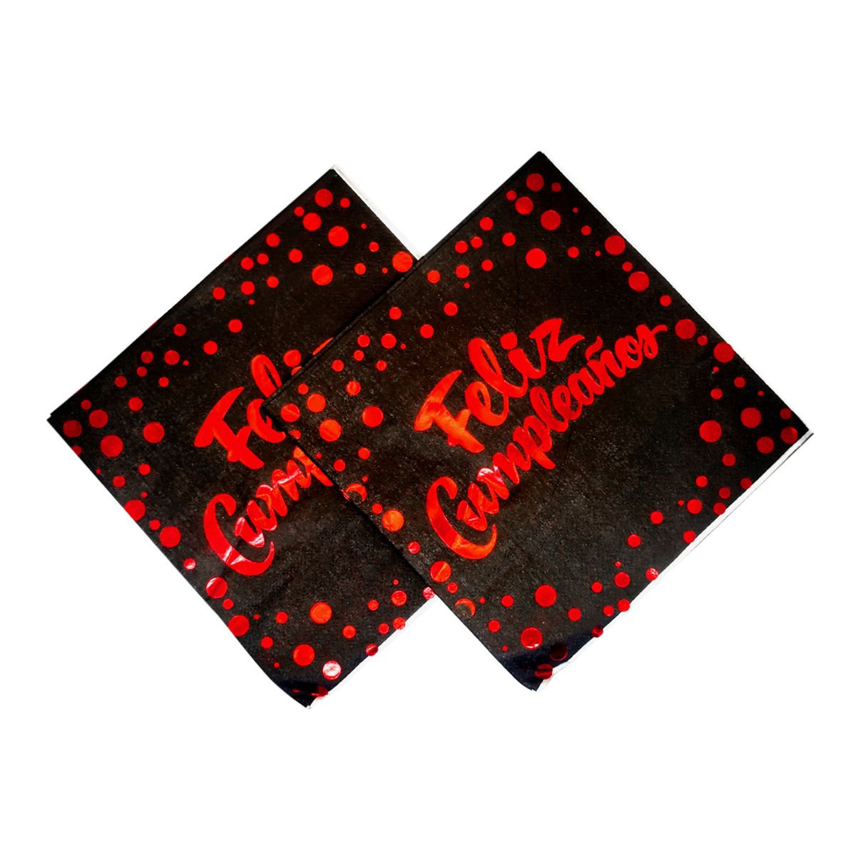 GENERICO - SERVILLETAS FOIL FELIZ CUMPLE 33X33 NEGRAROSE GOLD X12UNI
