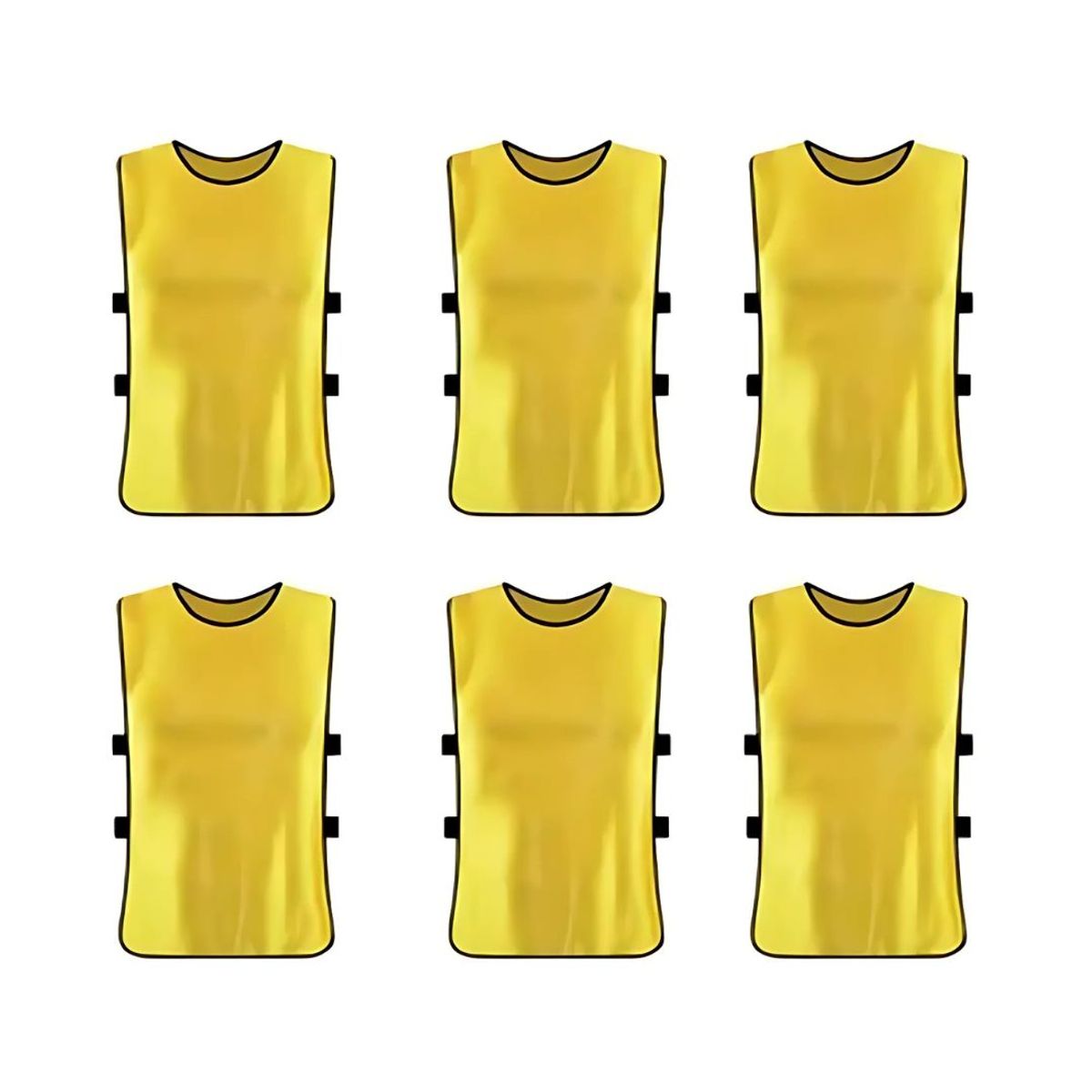 IMPOPLANET - Pack Petos Deportivos Infantiles Unisex Color Amarillo - Entrenamiento Fútbol - Educación Física - 6 Unidades