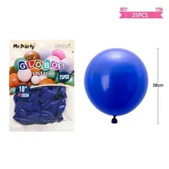 GENERICO - Globos vintage retro de látex azul klein 28cm 25pcs