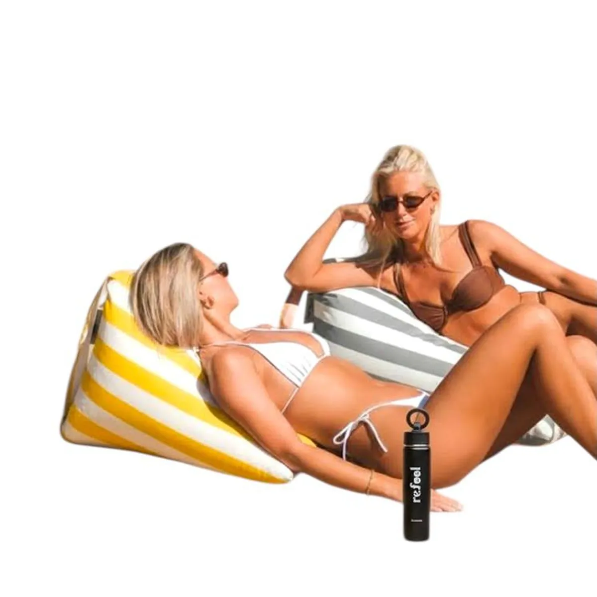 GENERICO - Puff Cartera Playa Verano Puff Mochila Relleno GRIS