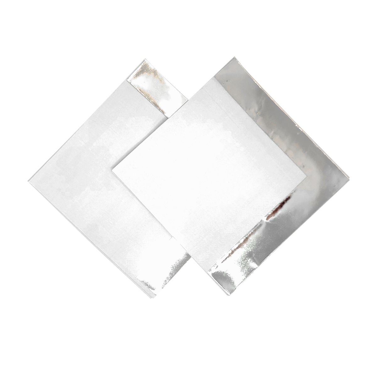 GENERICO - SERVILLETAS FRANJA METALICA 33X33 BLANCO X12UNI