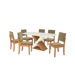 ROCA - Comedor Lotus 6 personas Canela- Beige