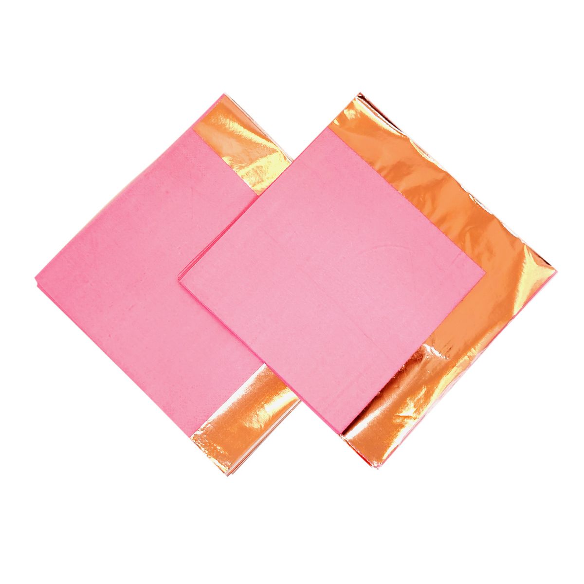 GENERICO - SERVILLETAS FRANJA METALICA 33X33 ROSADO X12UNI