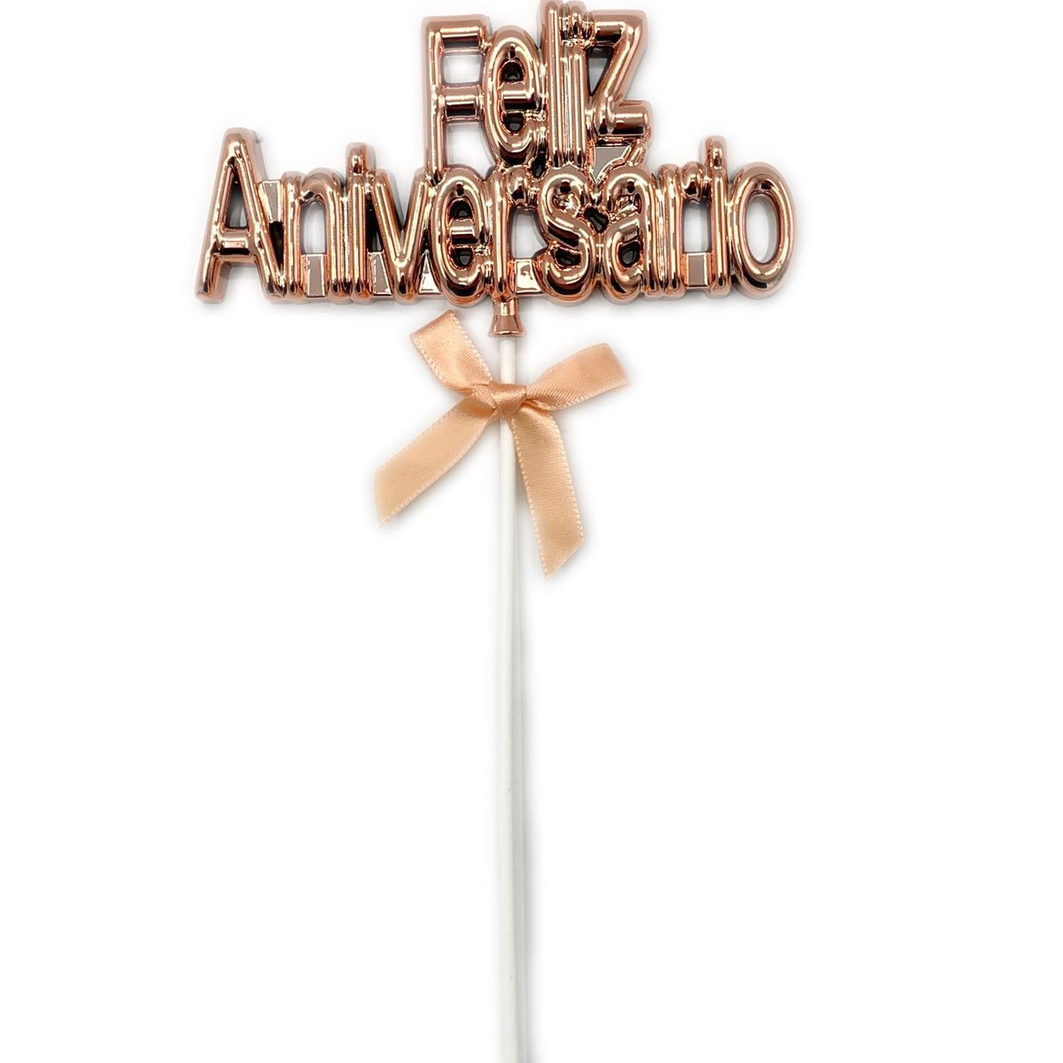 GENERICO - DECO TORTA FA 3D ROSE GOLD X1 UNI