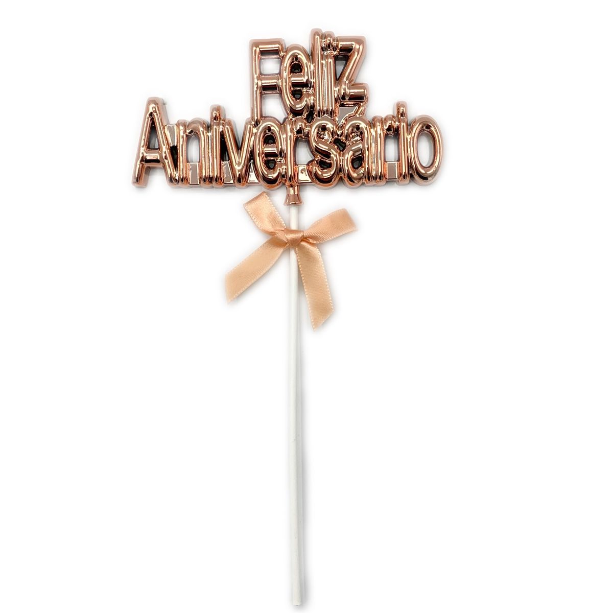 GENERICO - DECO TORTA FA 3D ROSE GOLD X1 UNI