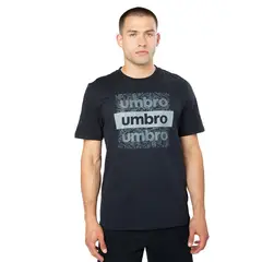 UMBRO - Polera Triple Logo Hombre Negro