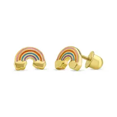TIANA JOYAS - Aro Arcoiris con Eslamlte Plata 925 con Baño Oro 18k