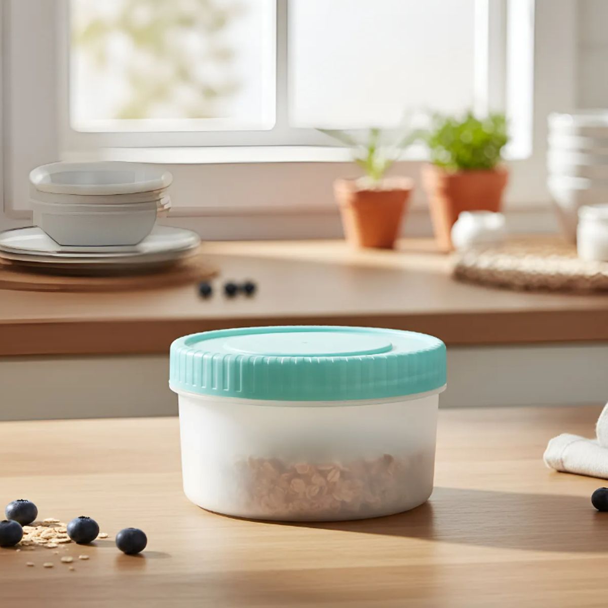 GENERICO - Set 4 Potes Contenedores De Alimentos Tapa Rosca