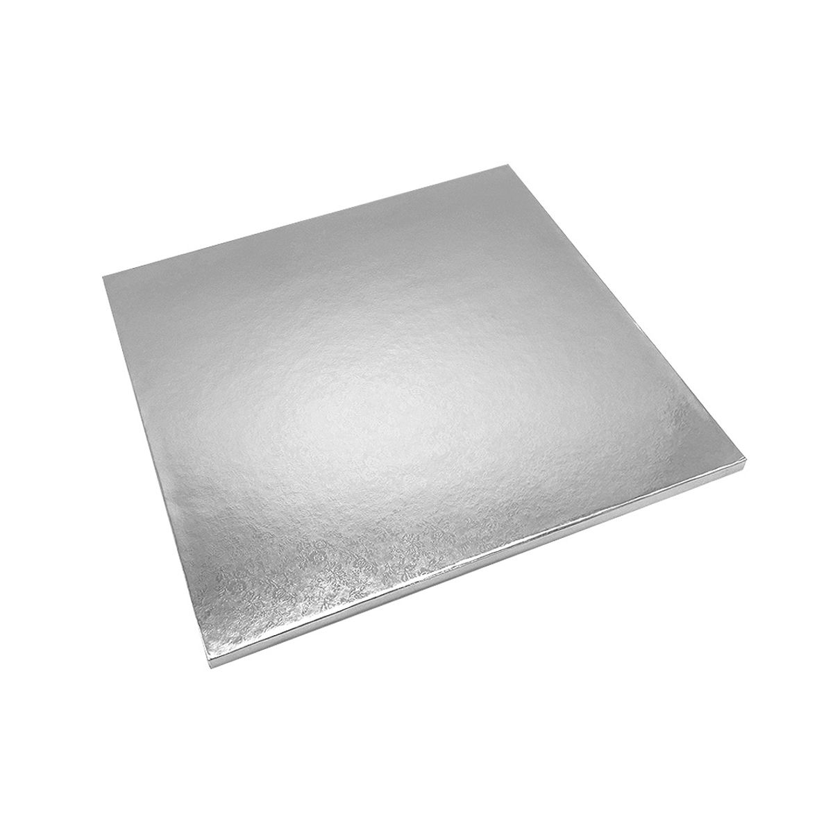 GENERICO - BASE TORTA CUADRADO 40 CM PLATEADO X1 UNI