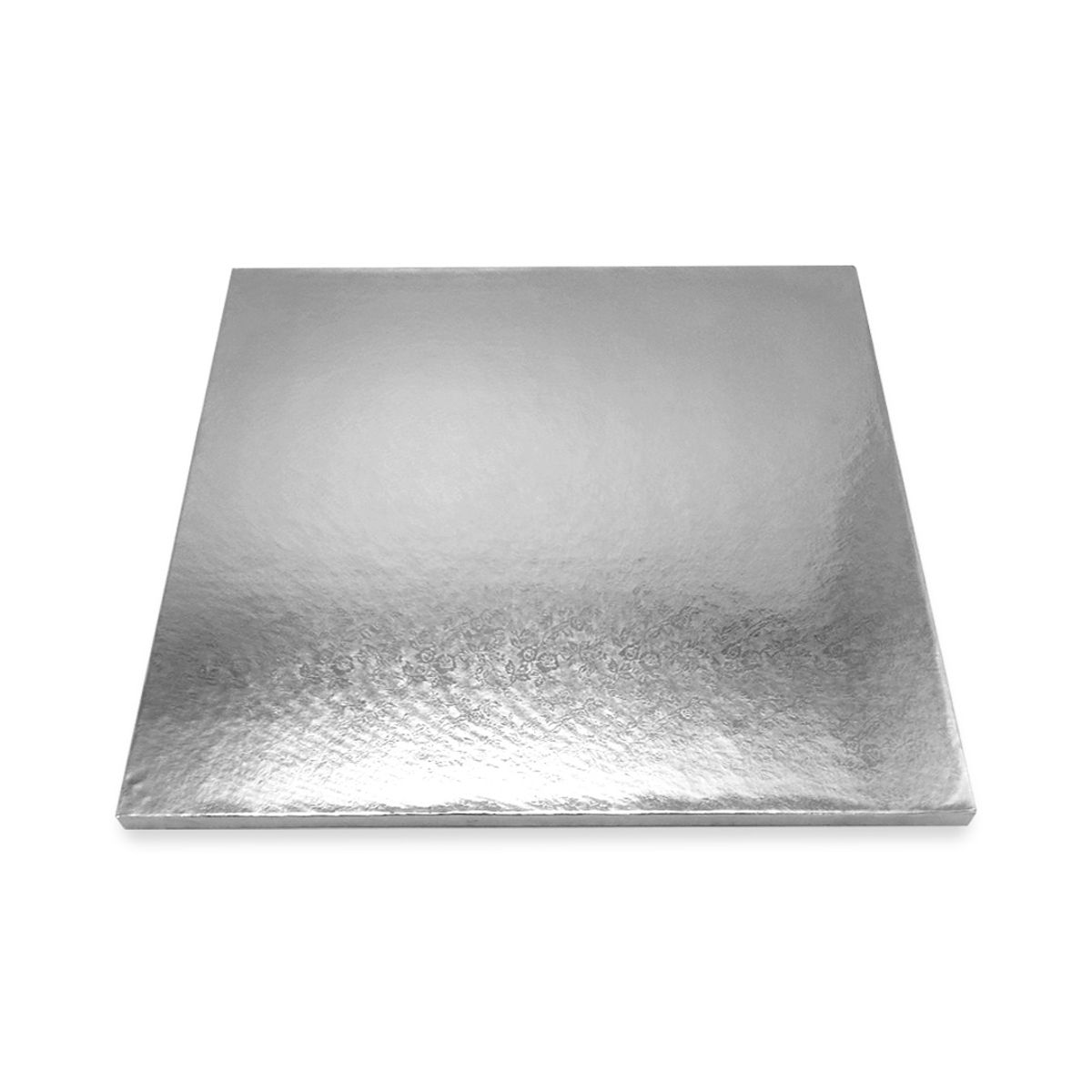 GENERICO - BASE TORTA CUADRADO 40 CM PLATEADO X1 UNI