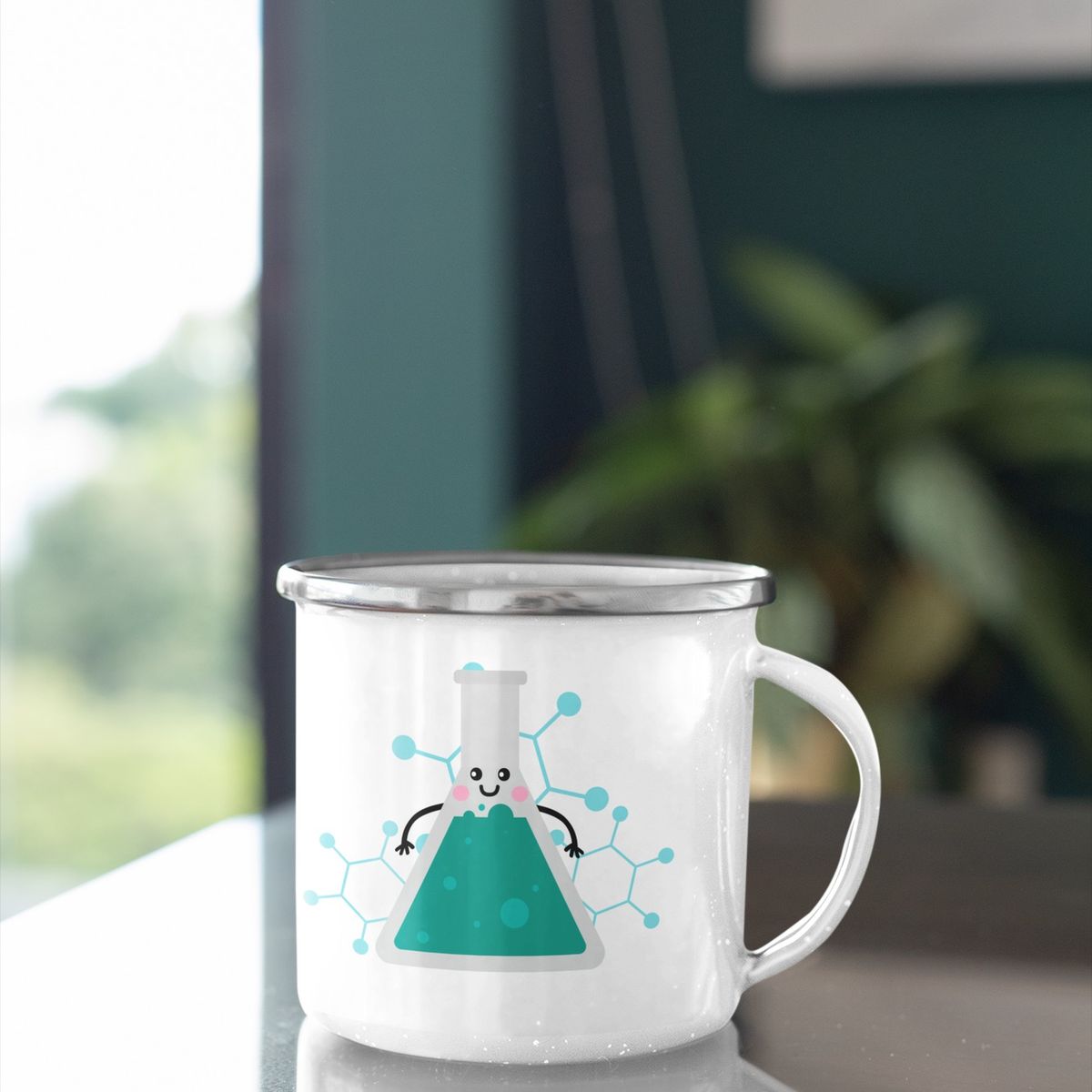 GENERICO - Taza Enlozada Pareja Química - Reacción Perfecta