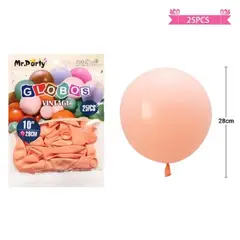 GENERICO - Globos vintage retro de látex rosa 28cm 25pcs