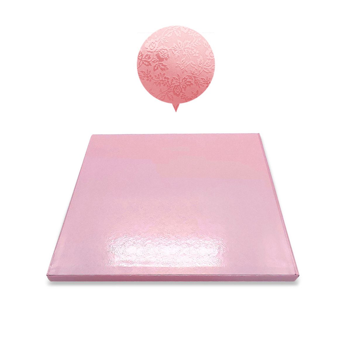 GENERICO - BASE TORTA CUADRADO 30 CM ROSADO X1 UNI