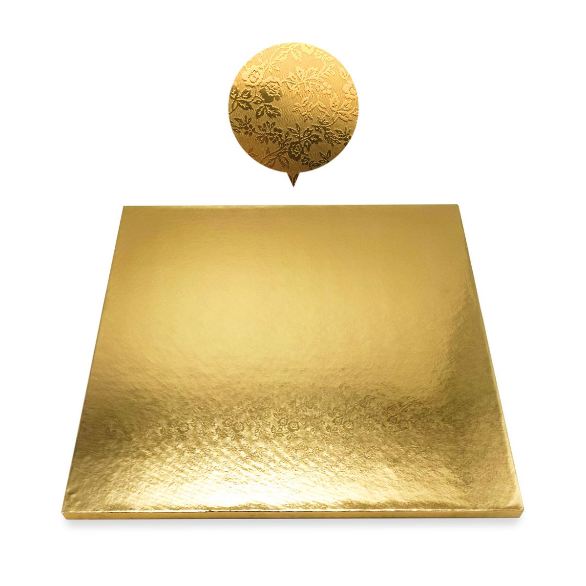 GENERICO - BASE TORTA CUADRADO 35 CM DORADO X1 UNI