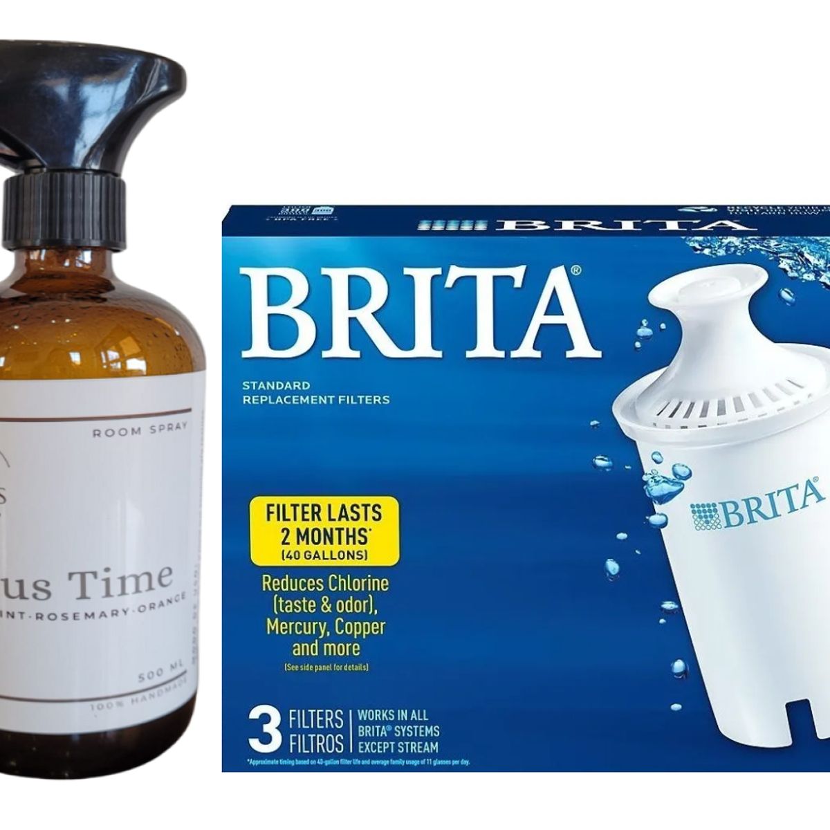 BRITA - Brita Filtro Agua 3 Unid + Bruma Aromatizante Spray 500ml Ft