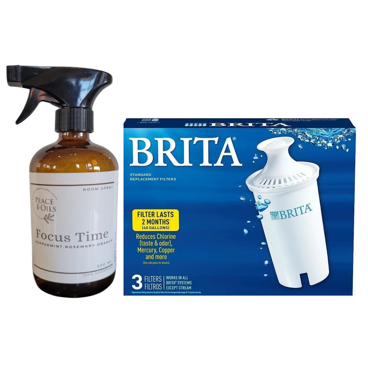 BRITA - Brita Filtro Agua 3 Unid + Bruma Aromatizante Spray 500ml Ft