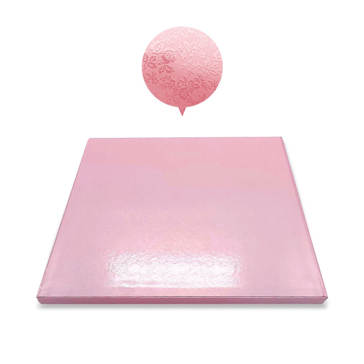 GENERICO - BASE TORTA CUADRADO 35 CM ROSADO X1 UNI