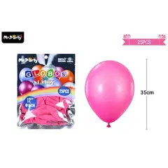 GENERICO - Globos de látex rojo rosa mate 35cm 25pcs
