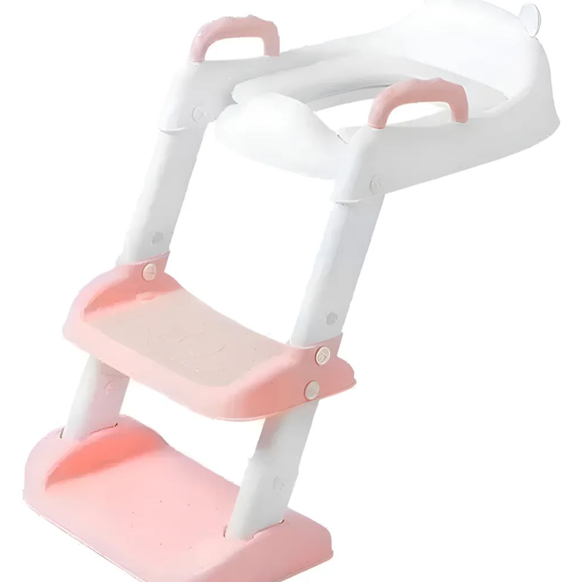 OKAY - Asiento de entrenamiento con escalera plegable rosa para inodoro infantil