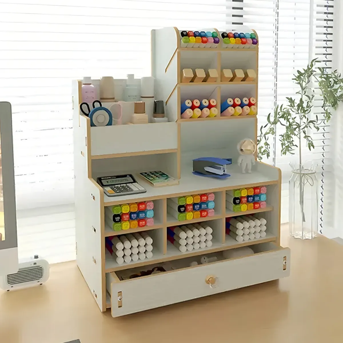 OKAY - Organizador De Lápices Plumones Escritorio Blanco