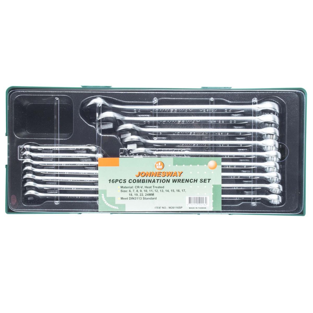JONNESWAY - JUEGO de LLAVES COMBINACION PUNTA CORONA 16 pcs W2