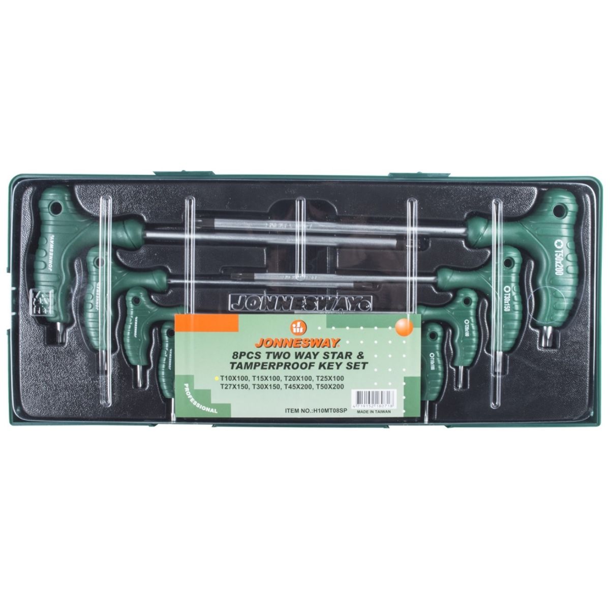 JONNESWAY - JUEGO de LLAVES ESTRELLA Y TAMPER 8 pcs H10MT08SP