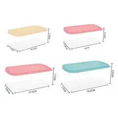 GENERICO - Set 4 Contenedores De Alimentos Taper Plástico Varios Tamaños