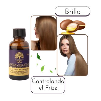Imagen 2 del producto Aceite Essential Oil Argania 30ml Repara Nutre Protección Térmica Argán y Macadamia