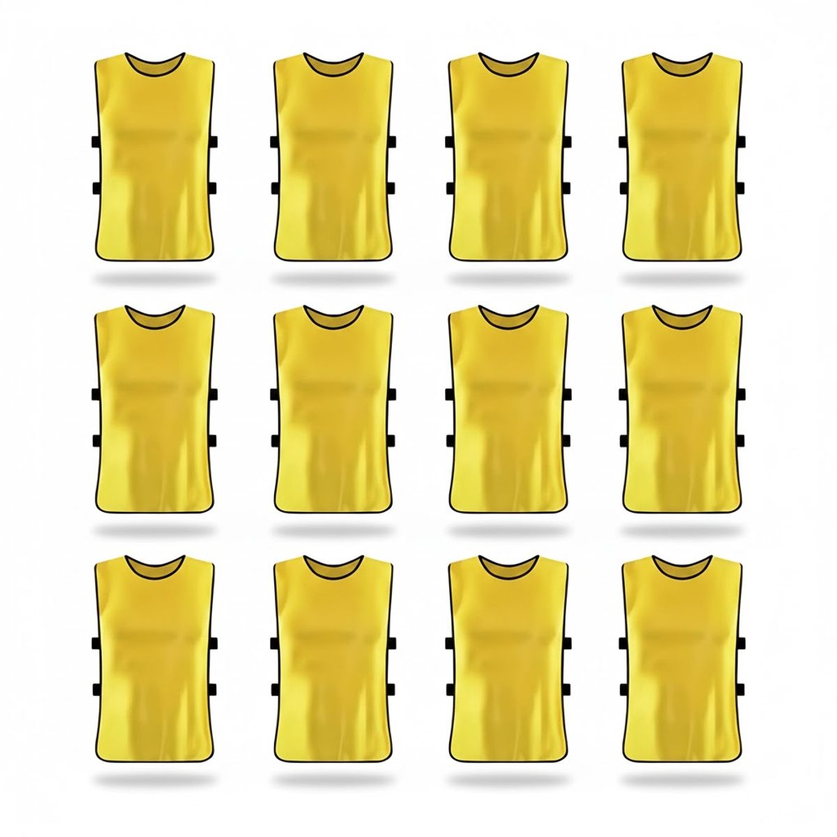 IMPOPLANET - Pack Petos Deportivos Infantiles Unisex- Amarillo- Entrenamiento Fútbol- Educación Física 12 Unidades