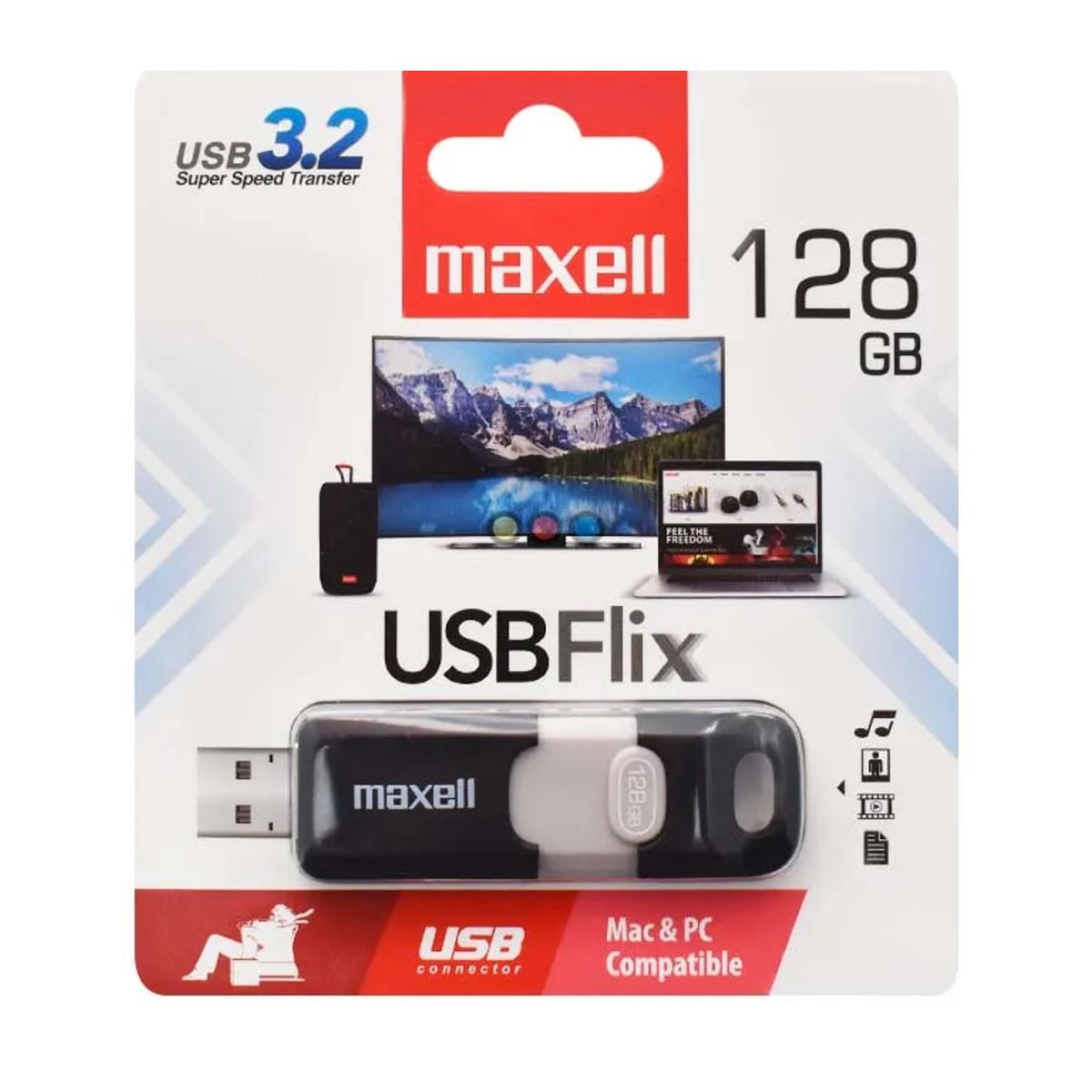 MAXELL - Pendrive USB 3.0 x 128GB Maxell Flix Alta Velocidad