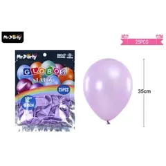 GENERICO - Globos de látex perlado lila 35cm 25pcs