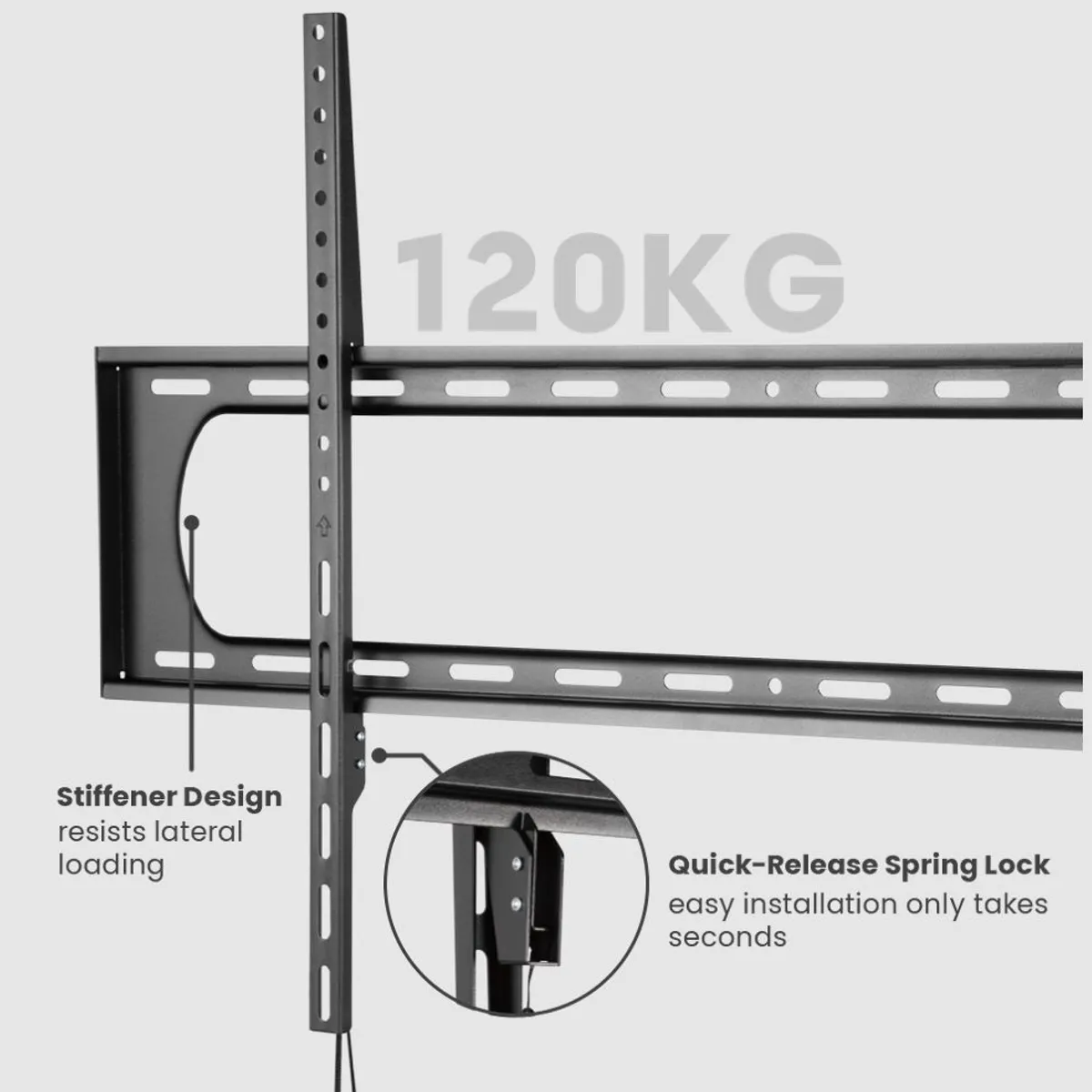 BRASFORMA - Soporte para TV Grande de  Alta Carga Fijo  60" a 120"  - 120kg SBRP73-69F