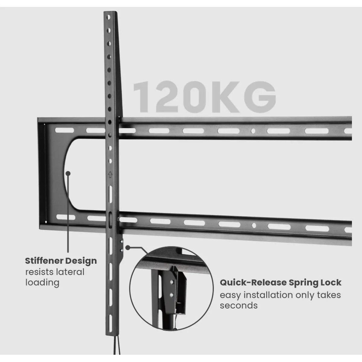 BRASFORMA - Soporte para TV Grande de  Alta Carga Fijo  60" a 120"  - 120kg SBRP73-69F